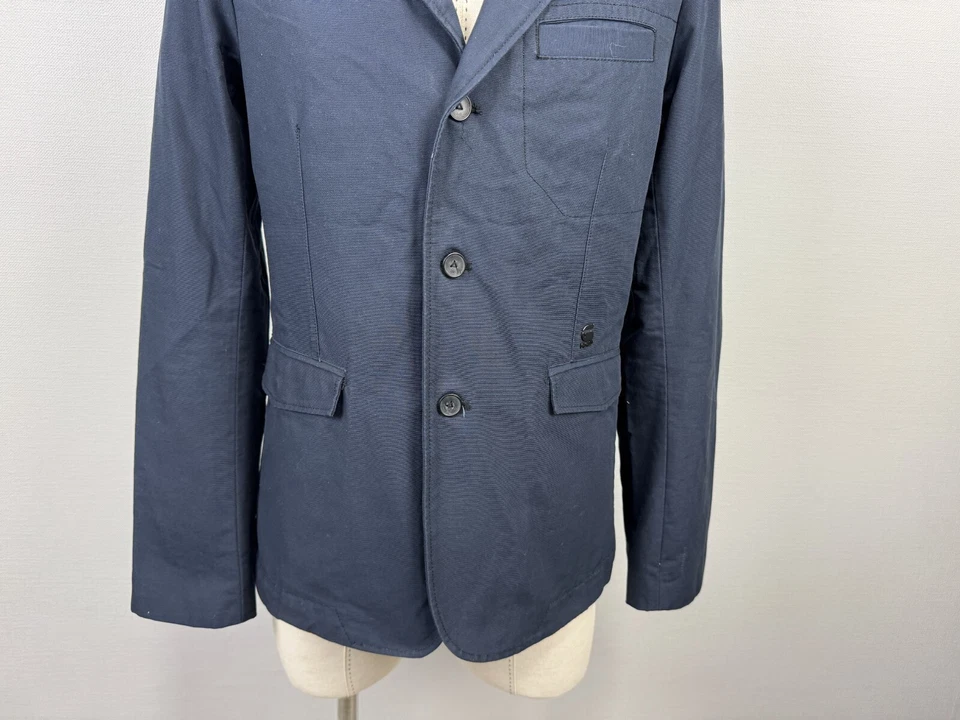 Jaqueta Blazer Masculina Admiral G-Star Raw Correct Azul Três Botões Decote V Tamanho 50 - Imagem 3 de 4