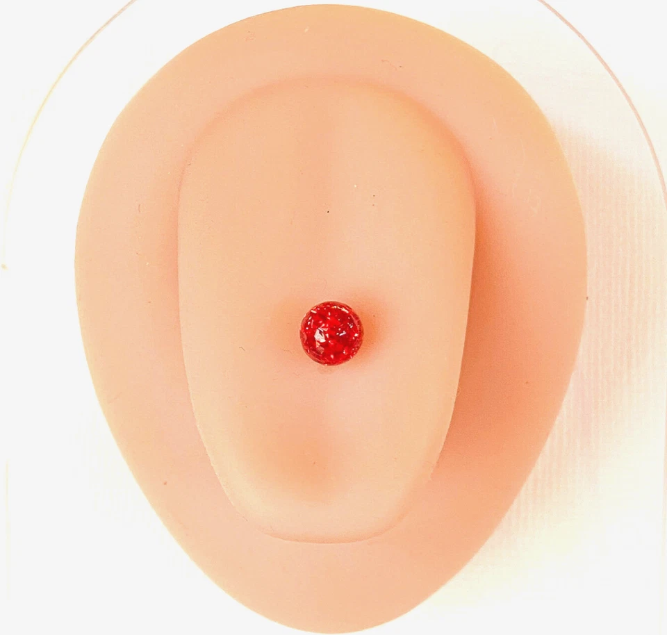 Anillo Tounge Lengua Bola Gema Ferido Recubierto de Epoxi - ¡Las gemas NO SE PUEDEN caer! Foto 3 de 3