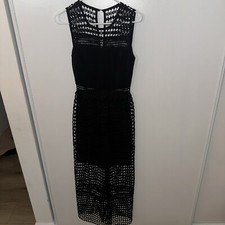 Zalora Premium Womens Maxi Dress XS RRP $150 Cocktail Party Black Knitted Lace