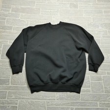 Vintage Blank Fruit of the Loom Sweatshirt Womens 2XL Black Fleece USA Made