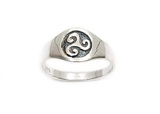 Dolly-Bijoux Bague T52 Croix Celtique Triskel Argent Massif 925 Rhodié