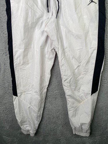 Jordan Track Pants Mens Medium White Tapered Fit Stretch Waist Windbraker - Picture 5 of 17
