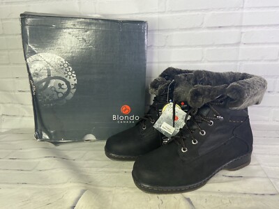 Blondo Mirza Shearling Waterproof Black Suede Leather Lined Boots Womens Size 11