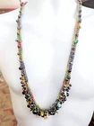 VENESSA ARIZAGA Charm and Glass Bead Necklace Crochet on Chain New with Tag