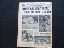 1954 MAY 19 NY DAILY NEWS NEWSPAPER - EDDIE ARCARO SUSPENDED - NP 2509