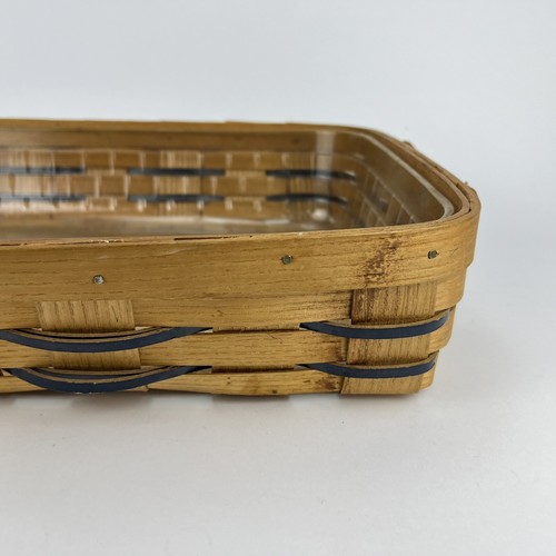 Peterboro Basket Company Made in USA w/ Woven Leather Handles. 19" x 13" x 4" - Picture 4 of 16