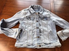 Blue Jean Jacket Cat Jack Denim Jacket Girls Size XL 14-16 Snap Closure