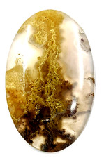 22ct Natural Moss Agate Oval Cabochon Landscape Untreated Unheated