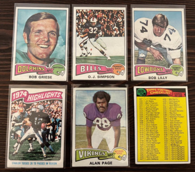 1975 Topps Football - You Pick - Complete Your Set! #1-299