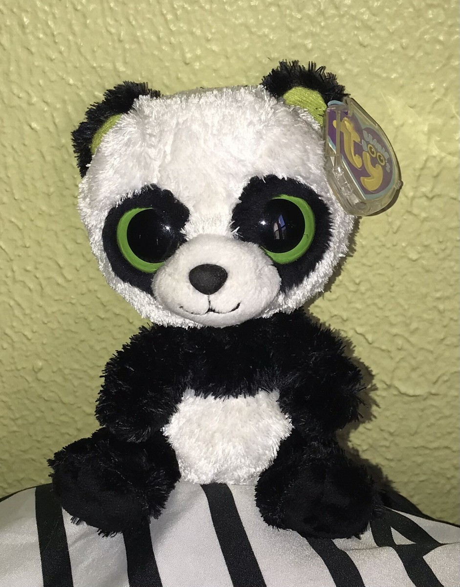 TY BEANIE BOOS, BAMBOO, PLUSH PANDA, 2011 W/RARE NAME ERROR
