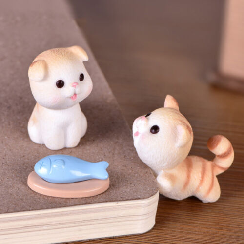  10 pièces décorations de chaton simulées résine jouets mini-jouets - Photo 1/12