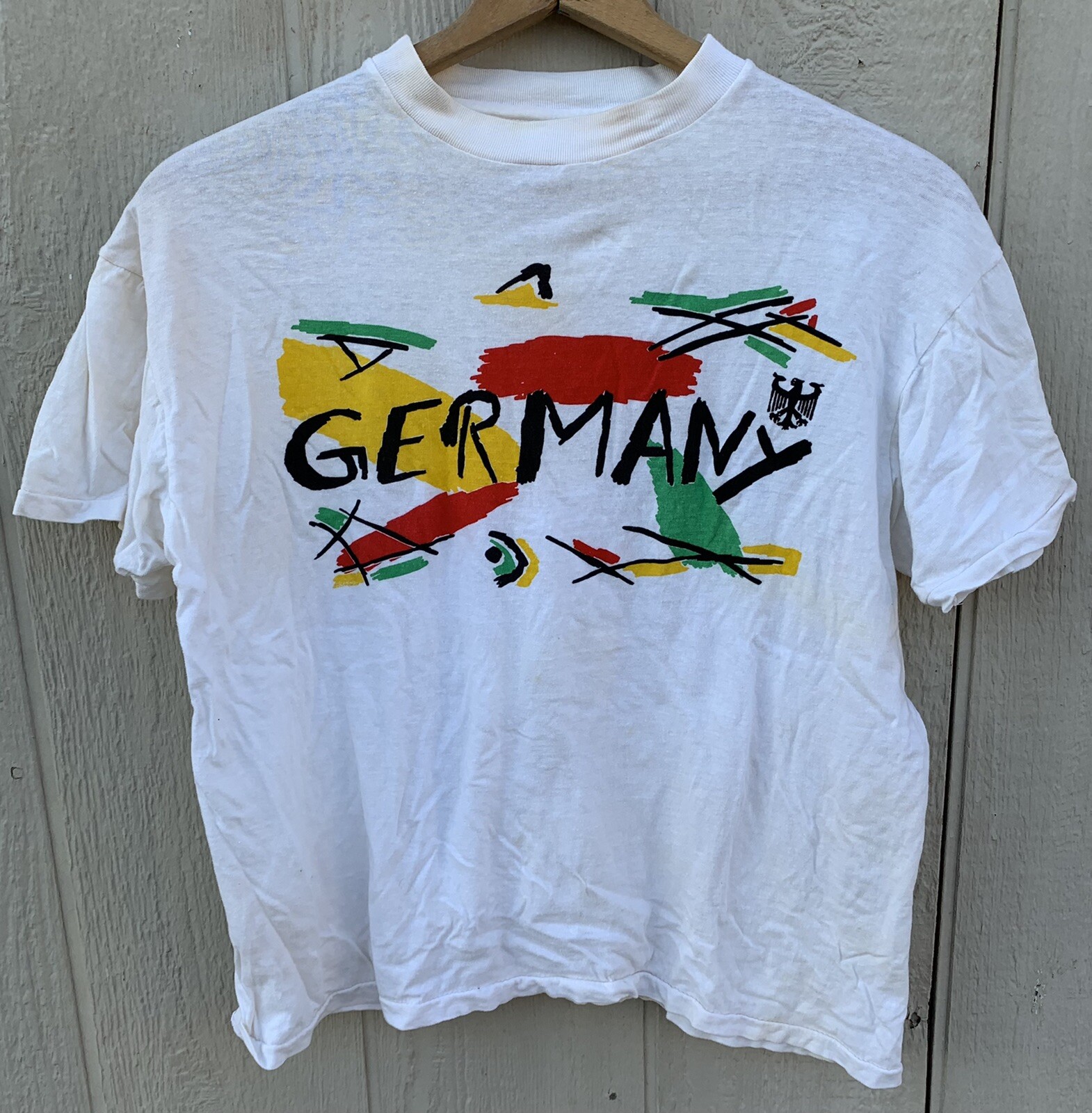 Germany Tourist Graphic T Shirt Single Stitch White XL Made USA Vintage