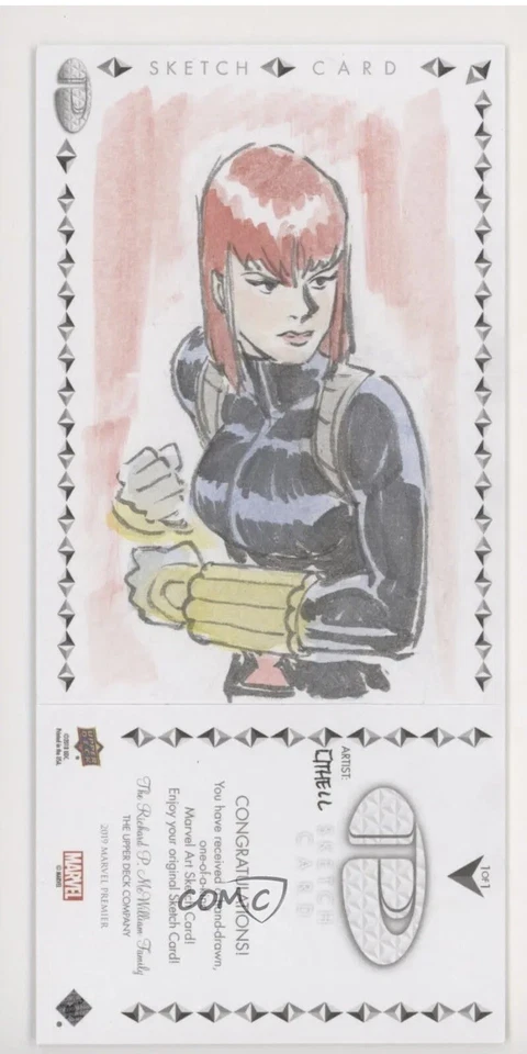 2019 Upper Deck Marvel Premier Sketch Cards Triple Panel 1/1 Othell Auto 0y6z - Image 3 of 3