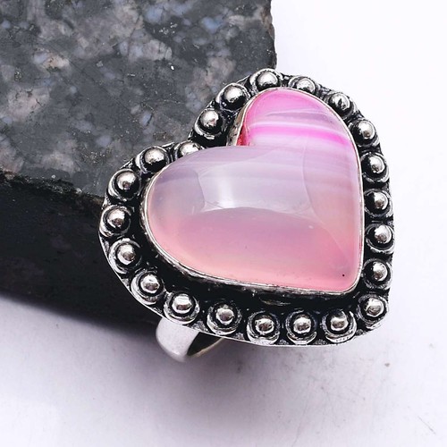 Botswana Achat Edelstein Jahrestag Geschenk Ring Schmuck US-Größe - 8,25 AR 21174