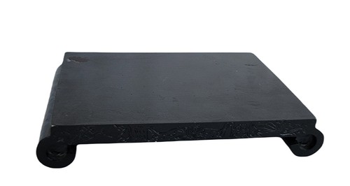Asian Black Wood Rectangular Table Top Display Stand Riser Carved ...