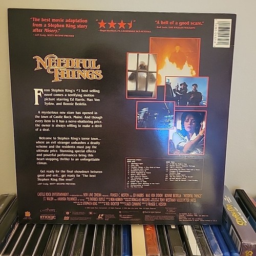 Needful Things Laserdisc Ed Harris Stephen King LD Laser Disc Max Von Sydow 1994 - Afbeelding 3 van 4