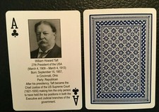 Swap Playing Card   PRESIDENTS   William Howard Taft   ACE of CLUBS