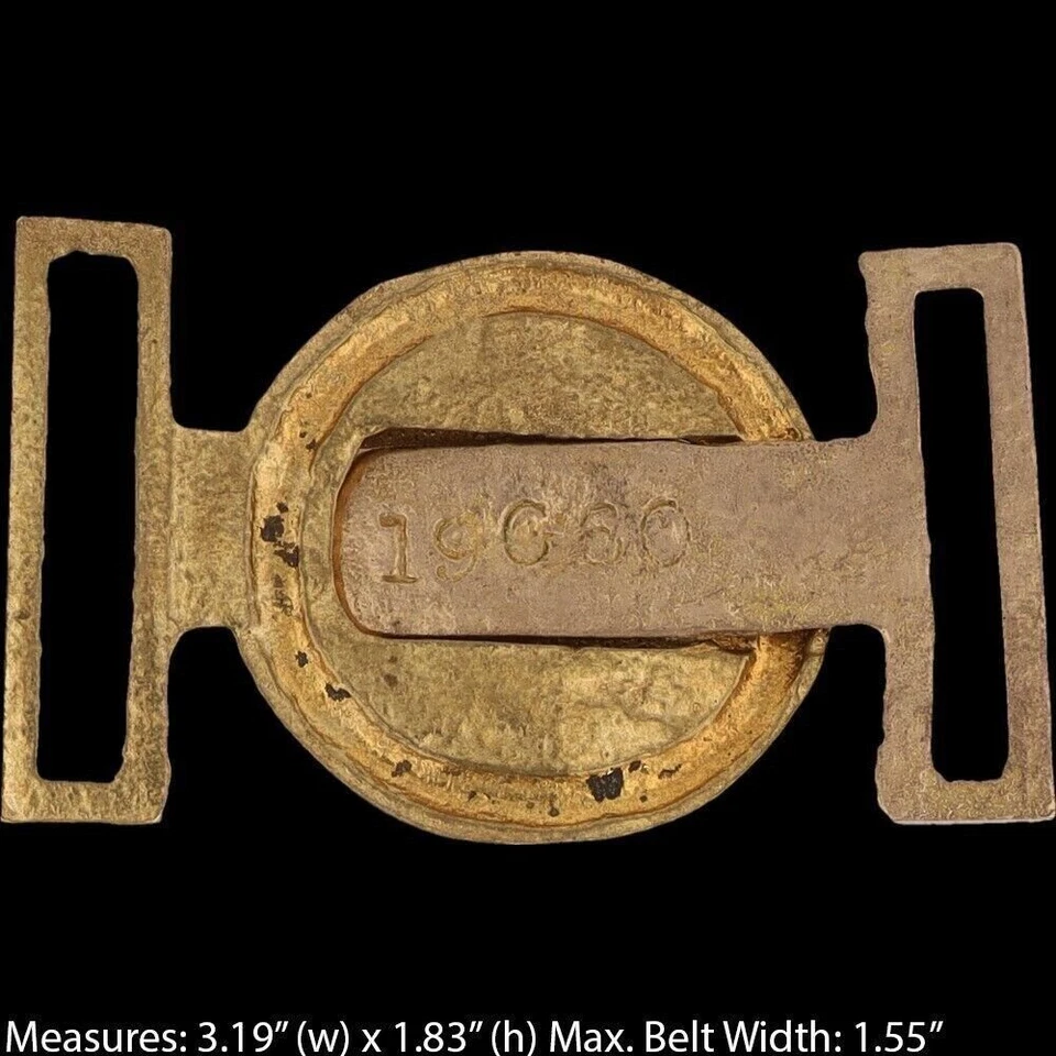 Fivela de cinto vintage latão Cs Csa Guerra Civil Reprod Estados Confederados 2 peças - Imagem 4 de 4