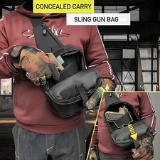 Tactical Gun Bag Pistol Holster Concealed Carry Chest Crossbody Pack Handgun Bag
