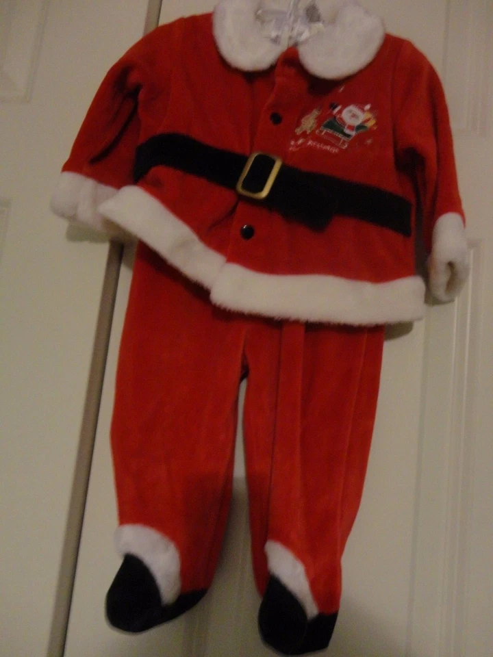 LITTLE WONDER KIDS RED VALVET CHRISTMAS SANTA NEW BORN BABY DRESS 3 TO 6 M — 第 3/4 张图片