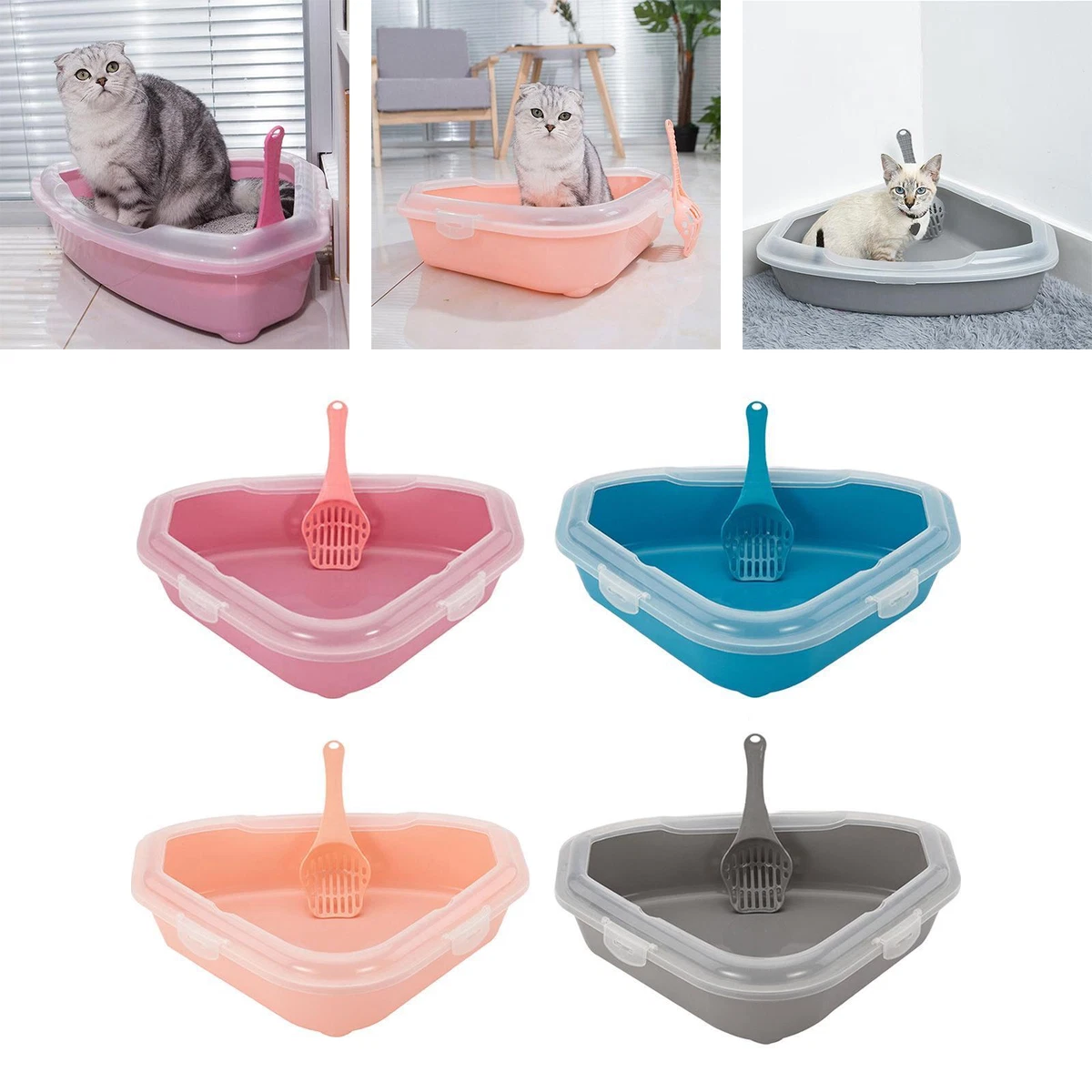 Triangle cat cheap litter box