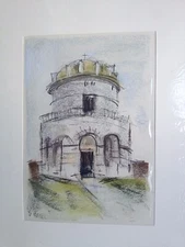 Franz Ehmke *1928 -2018 DDR Painter Pastel Italy Ravenna Mausoleum Theoderich