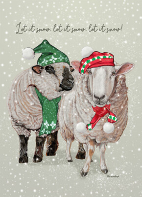 Sheep Cheviot and Hampshire Sheep Christmas Cards Set of 10 cards