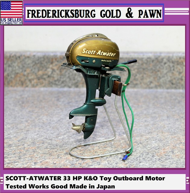 SCOTTATWATER 33 HP K&O Toy Outboard Motor Tested Works Good Made in