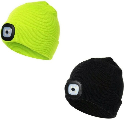 Kids Knitted Beanie Hat Torch LED Light 