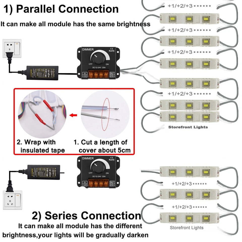 5730 SMD 3 LED Module Injection Dimmable Light Strip Sign Lamp DC 12V Light Blue - Image 4 of 4