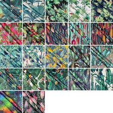 Premium Italian Velvet Tropical Design Fabric Curtain Dress Cushion Upholstery