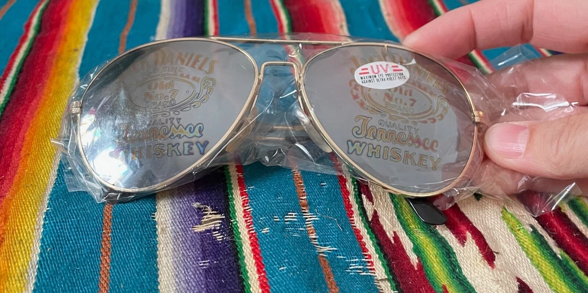 VTG Sealed Jack Daniels Mirrored Aviator Sunglasses Shades Novelty Deadstock