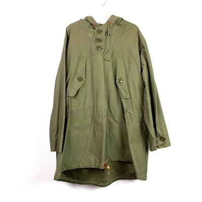 Vintage 1943 40s WW2 WWII Army Green Cotton Field Parka Anorak