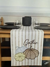 New Thanksgiving Table Runner Fall Decorations for Home Pumpkin