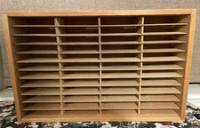 Napa Valley Box 48 Slot Cassette Tape/CD Holder Storage Shelf Wooden Rack