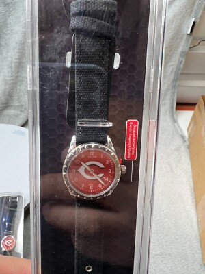 Cincinnati Reds Watch Classic Sports Men's Black Leather Sparo MLB Merch