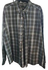 Eddie Bauer Classic Fit Green Blue Plaid Button Shirt Men's XL