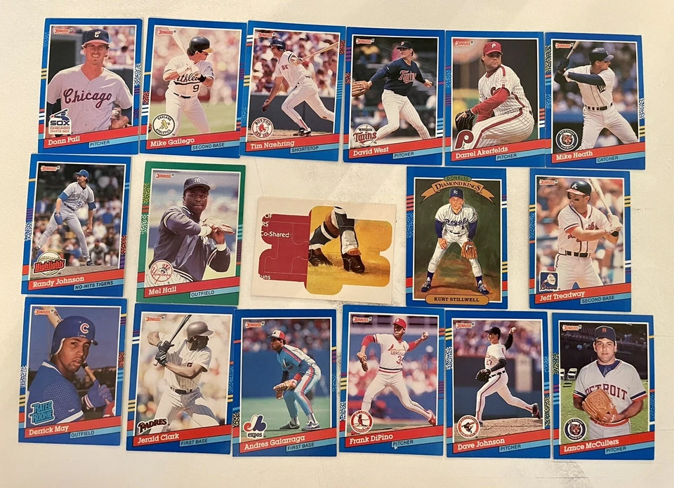 1990 - JUEGO DE 16 TARJETAS DE BÉISBOL HOJA CON PIEZA DE ROMPECABEZAS CASI COMO NUEVAS  Foto 3 de 3