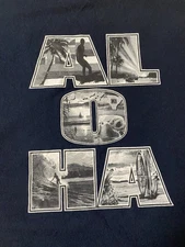 Aloha Hawaii T-shirt Size XL Black S/S Hawaiian Surfing Skateboarding Beach