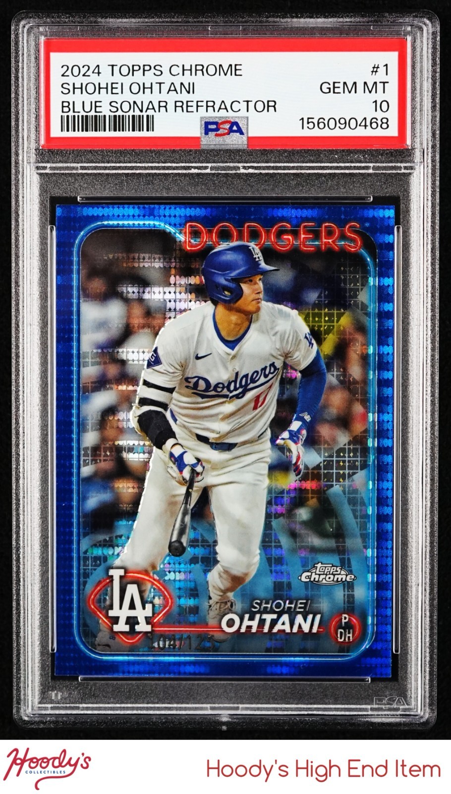2024 Topps Chrome Blue Sonar Refractor #1 Shohei Ohtani 104/125 PSA 10 GEM view 1