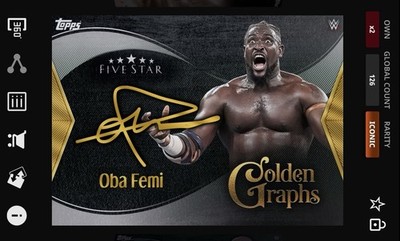 Oba Femi - Golden Graphs Iconic - Topps Slam WWE Five Star 25