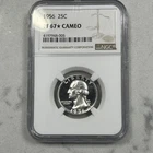 1956 Washington Silver Proof Quarter 25c NGC PF67* Cameo Star cameo!