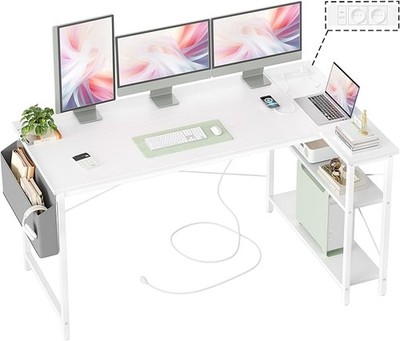 BEXEVUE Gaming Schreibtisch L-Form, 140 x 70 cm, Reversibel Gaming Tisch Compute