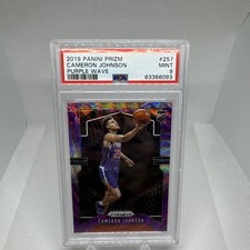 Panini Prizm Cameron Johnson RC Purple Wave #257 PSA 9 Suns COLOR MATCH