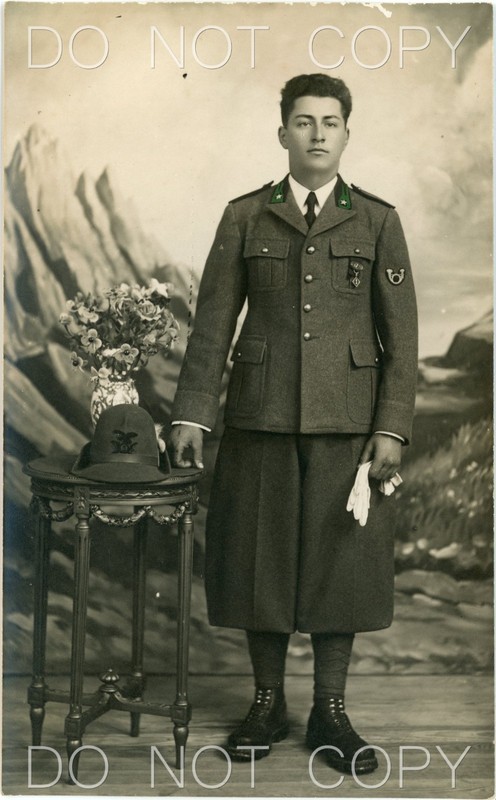 WWI RPPC Photo Italian Alpini Mountain Infantry Named 5th Regt in Dress Uniform