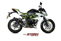 Storm GP-C Auspuff Schwarz Passend FüR Kawasaki Ninja 125 2019-2024