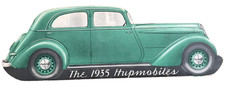 1935 Hupmobile Vintage Auto Sales Brochure Die-cut Shape Car Fold-out Pamphlet