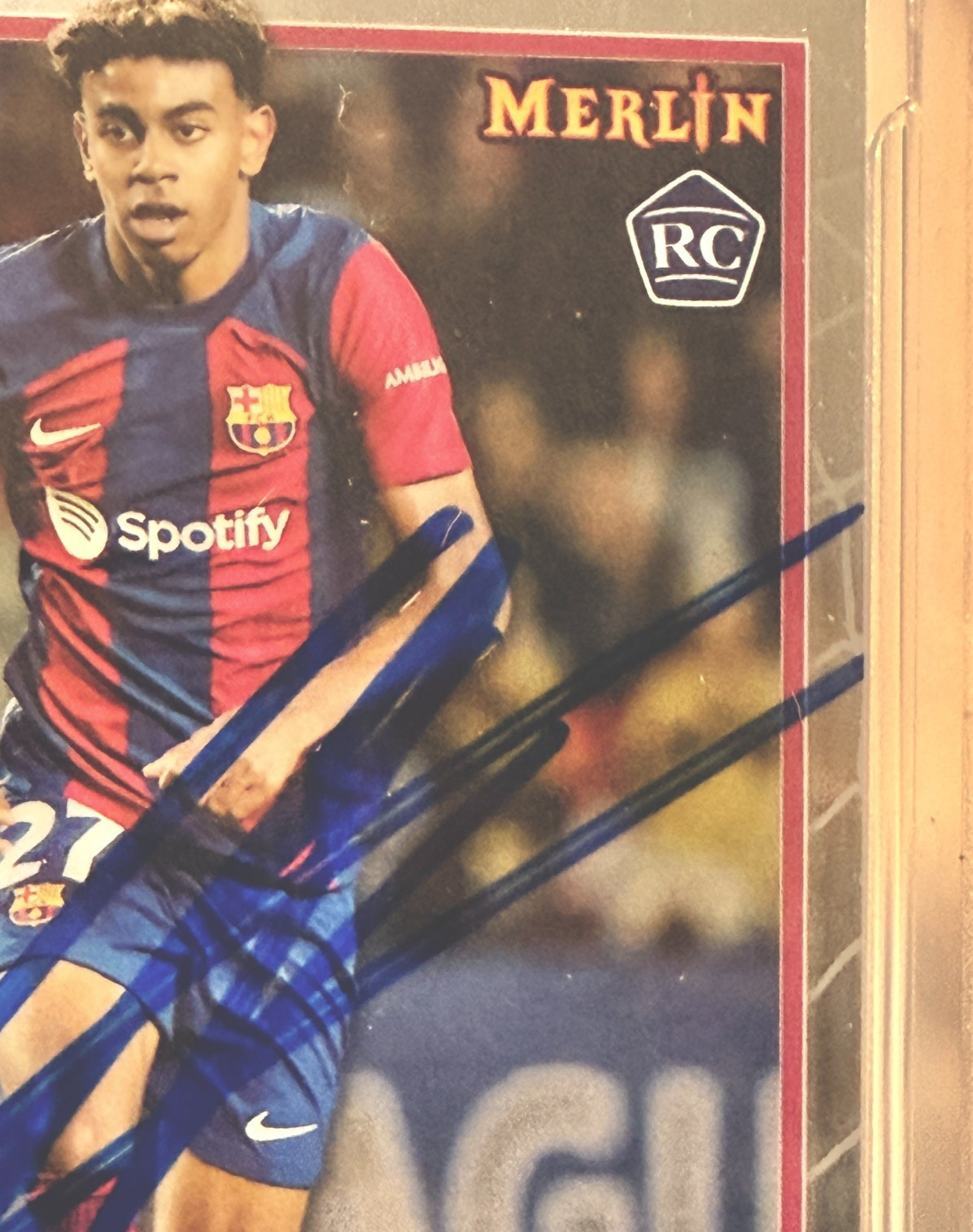 2023-24 Topps Merlin UCC #27 Lamine Yamal RC Beckett Witnessed Authentic AUTO 10 view 3