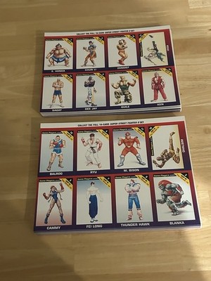 16 Card Set-Game Players Street Fighter ll - 2 Uncut Sheets Of 8 Cards