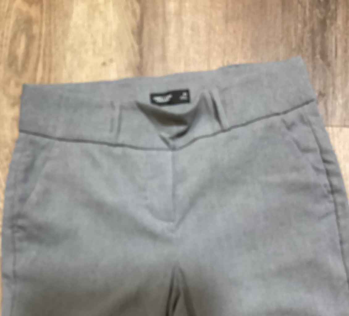 Simply Vera VeraWang Ankle Pants Women's Sz PS Gray Polished Twill Pull On View 3